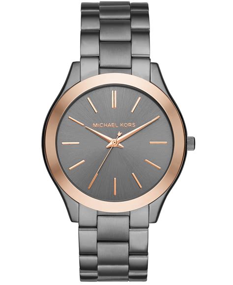 michael kors slim runway watch leather|michael kors oversized boyfriend watch.